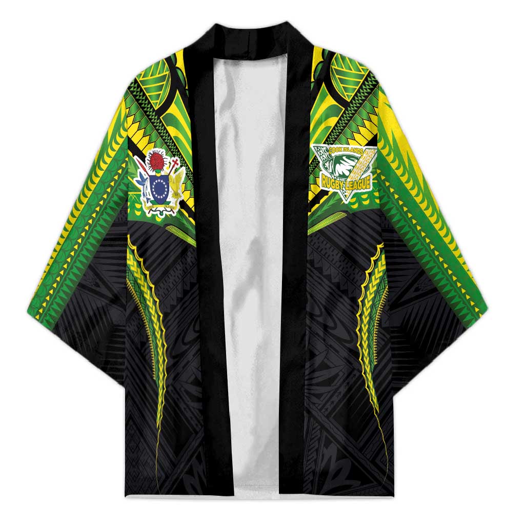 Custom Cook Islands Rugby Kimono Tatau Art Sport Style Black Color LT03 Unisex Black - Polynesian Pride