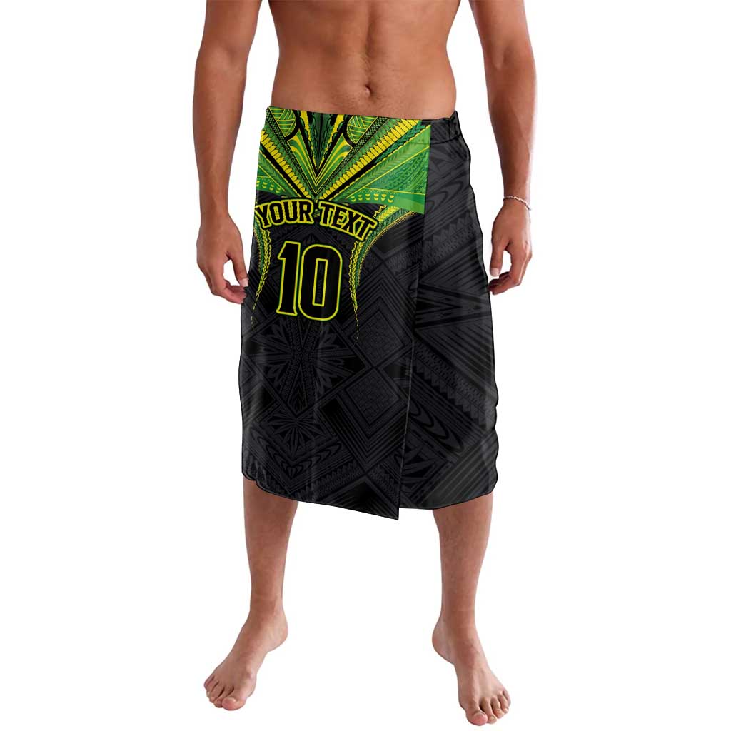 Custom Cook Islands Rugby Lavalava Tatau Art Sport Style Black Color