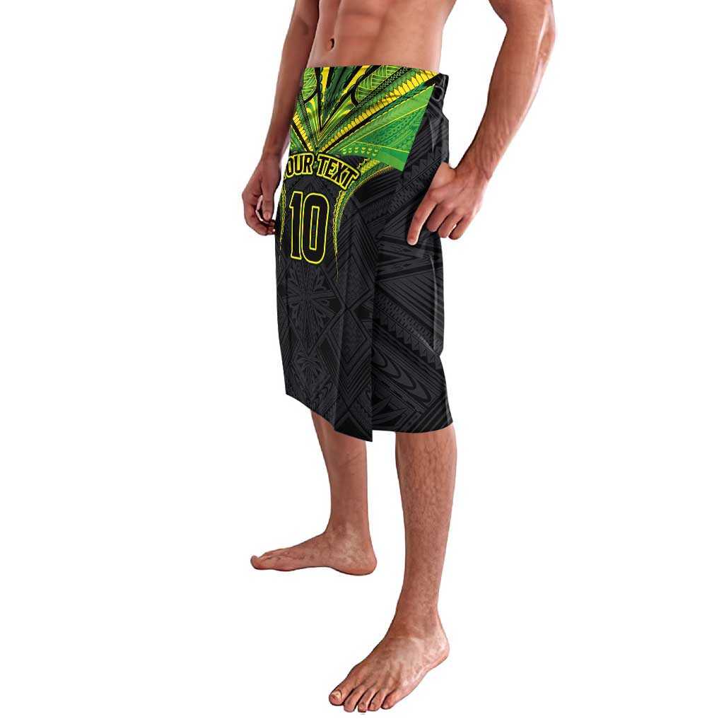 Custom Cook Islands Rugby Lavalava Tatau Art Sport Style Black Color