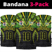 Custom Cook Islands Rugby Neck Gaiter Tatau Art Sport Style Black Color