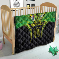 Custom Cook Islands Rugby Quilt Tatau Art Sport Style Black Color