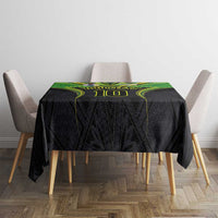 Custom Cook Islands Rugby Tablecloth Tatau Art Sport Style Black Color