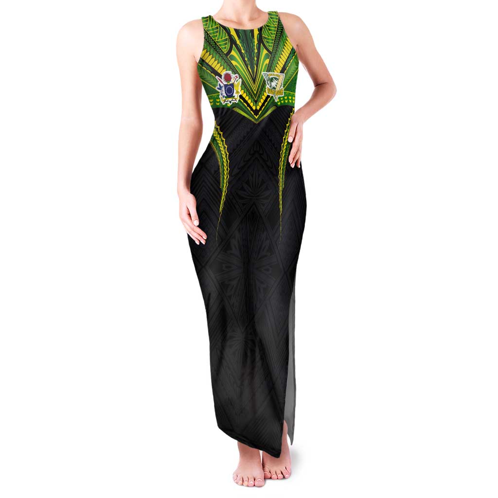 Custom Cook Islands Rugby Tank Maxi Dress Tatau Art Sport Style Black Color