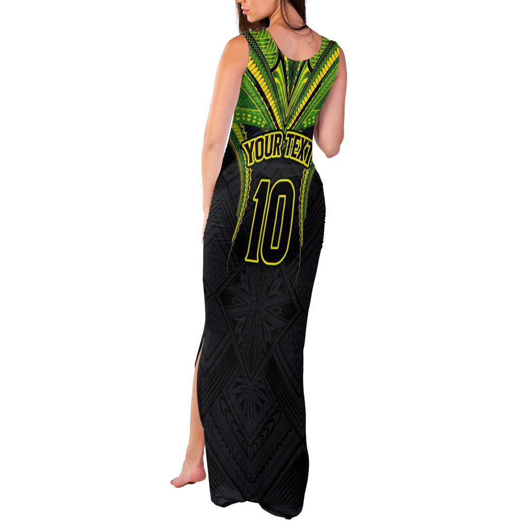 Custom Cook Islands Rugby Tank Maxi Dress Tatau Art Sport Style Black Color