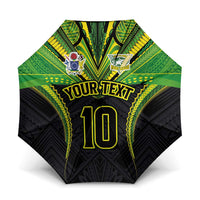 Custom Cook Islands Rugby Umbrella Tatau Art Sport Style Black Color