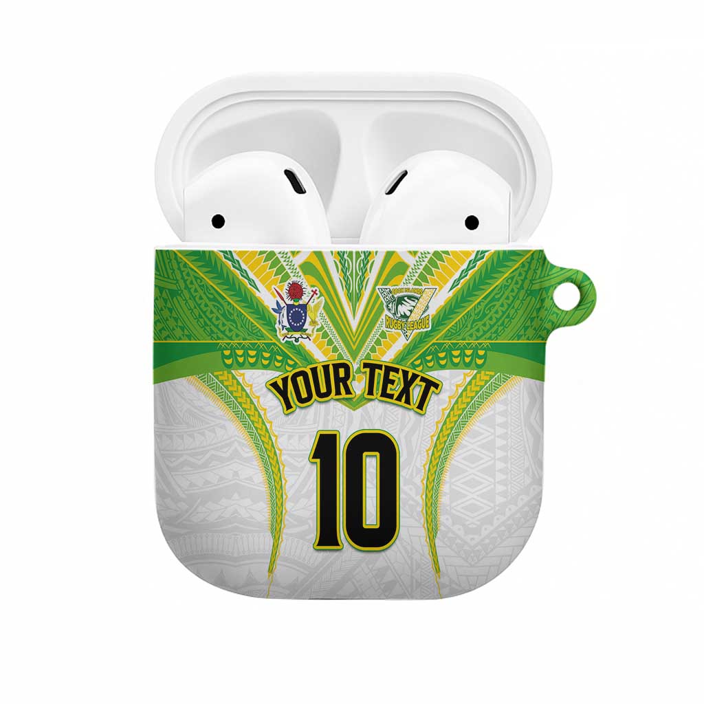 Custom Cook Islands Rugby AirPods Case Tatau Art Sport Style White Color