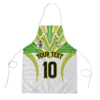 Custom Cook Islands Rugby Apron Tatau Art Sport Style White Color