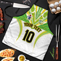 Custom Cook Islands Rugby Apron Tatau Art Sport Style White Color