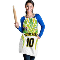Custom Cook Islands Rugby Apron Tatau Art Sport Style White Color