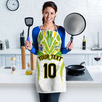 Custom Cook Islands Rugby Apron Tatau Art Sport Style White Color