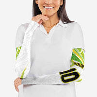 Custom Cook Islands Rugby Arm Sleeves Tatau Art Sport Style White Color