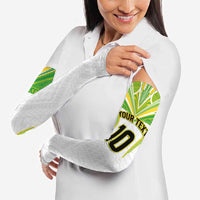 Custom Cook Islands Rugby Arm Sleeves Tatau Art Sport Style White Color