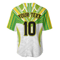 Custom Cook Islands Rugby Baseball Jersey Tatau Art Sport Style White Color