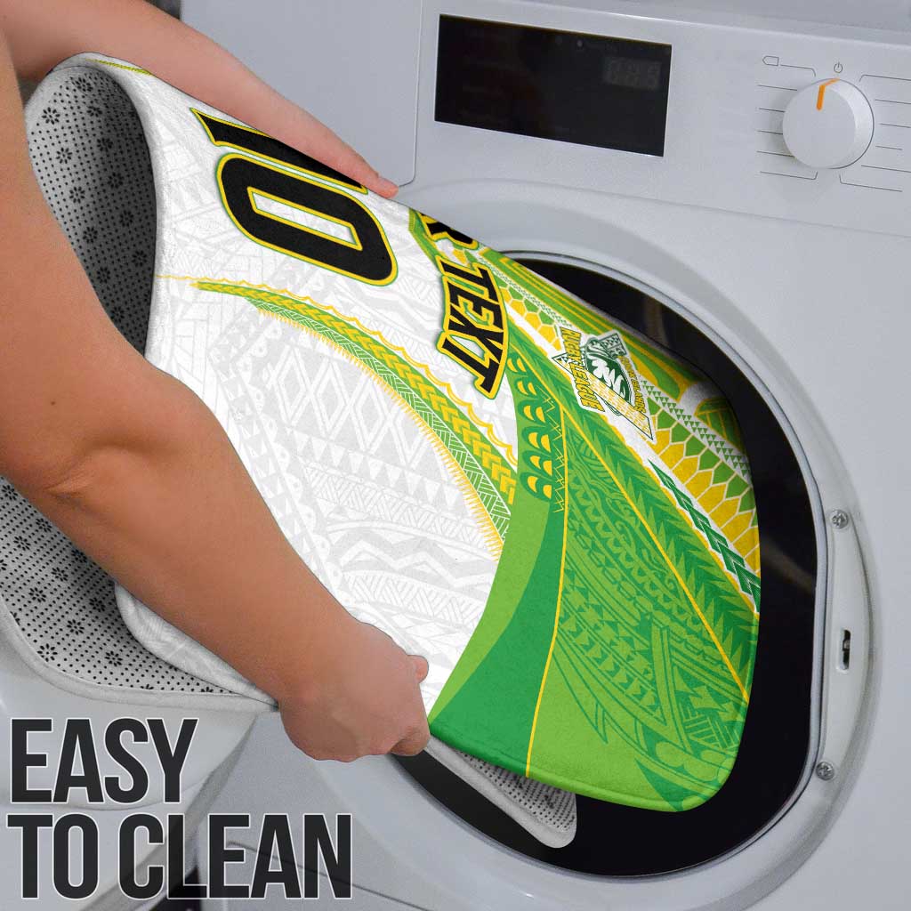 Custom Cook Islands Rugby Bathroom Set Tatau Art Sport Style White Color