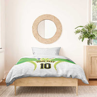 Custom Cook Islands Rugby Bedding Set Tatau Art Sport Style White Color