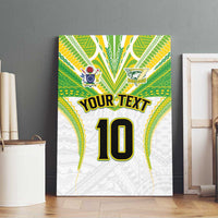 Custom Cook Islands Rugby Canvas Wall Art Tatau Art Sport Style White Color