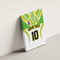 Custom Cook Islands Rugby Canvas Wall Art Tatau Art Sport Style White Color