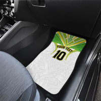 Custom Cook Islands Rugby Car Mats Tatau Art Sport Style White Color