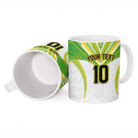 Custom Cook Islands Rugby Ceramic Mug Tatau Art Sport Style White Color