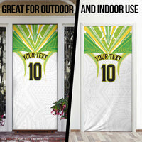 Custom Cook Islands Rugby Door Cover Tatau Art Sport Style White Color