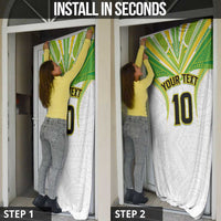 Custom Cook Islands Rugby Door Cover Tatau Art Sport Style White Color