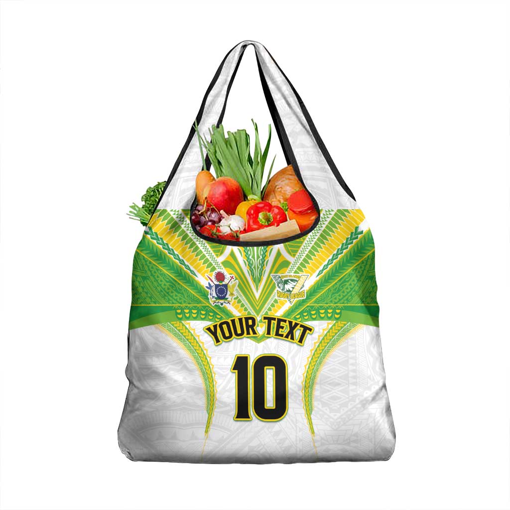 Custom Cook Islands Rugby Grocery Bag Tatau Art Sport Style White Color LT03 1-pack One Size White - Polynesian Pride