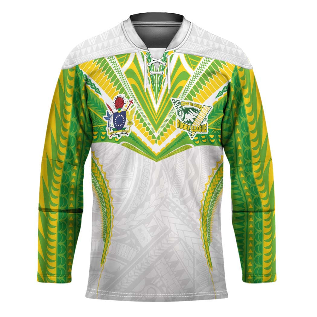Custom Cook Islands Rugby Hockey Jersey Tatau Art Sport Style White Color LT03 Unisex White - Polynesian Pride