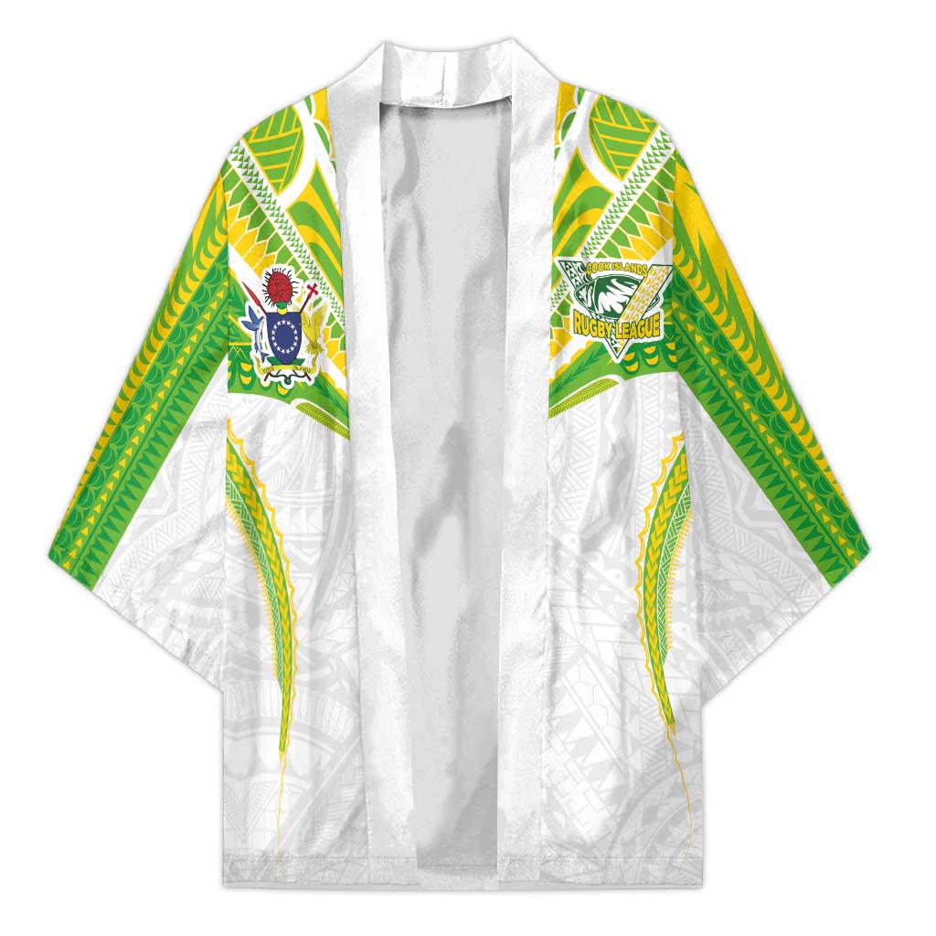 Custom Cook Islands Rugby Kimono Tatau Art Sport Style White Color