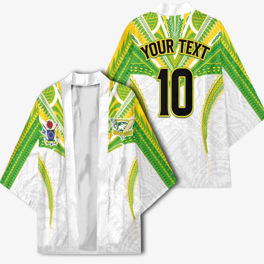 Custom Cook Islands Rugby Kimono Tatau Art Sport Style White Color