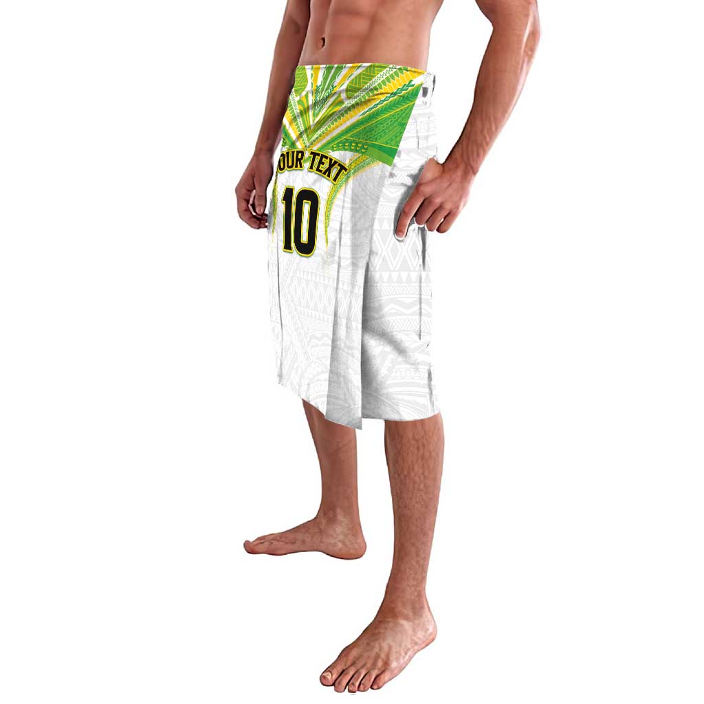 Custom Cook Islands Rugby Lavalava Tatau Art Sport Style White Color