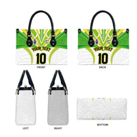 Custom Cook Islands Rugby Leather Bag Tatau Art Sport Style White Color