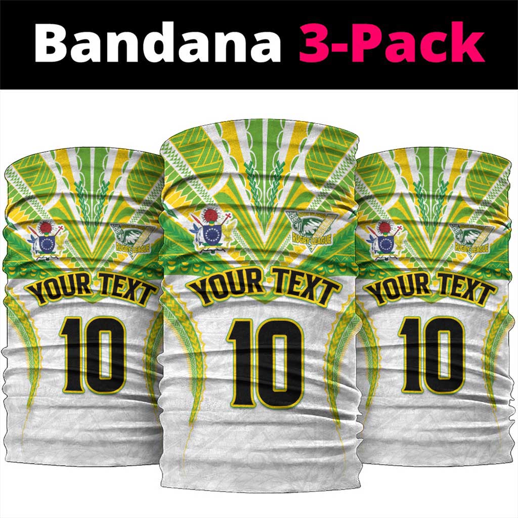Custom Cook Islands Rugby Neck Gaiter Tatau Art Sport Style White Color