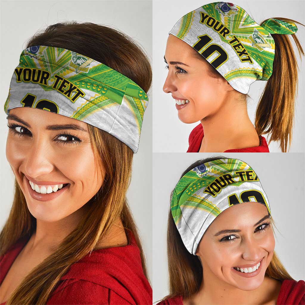 Custom Cook Islands Rugby Neck Gaiter Tatau Art Sport Style White Color