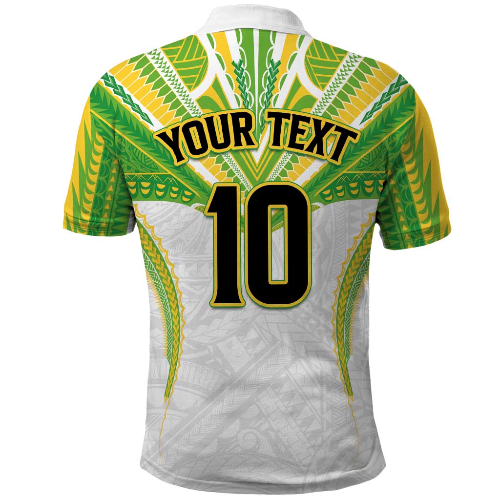 Custom Cook Islands Rugby Polo Shirt Tatau Art Sport Style White Color