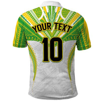 Custom Cook Islands Rugby Polo Shirt Tatau Art Sport Style White Color