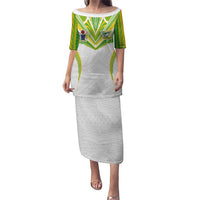 Custom Cook Islands Rugby Puletasi Tatau Art Sport Style White Color