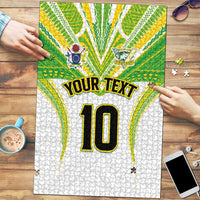 Custom Cook Islands Rugby Puzzle Tatau Art Sport Style White Color