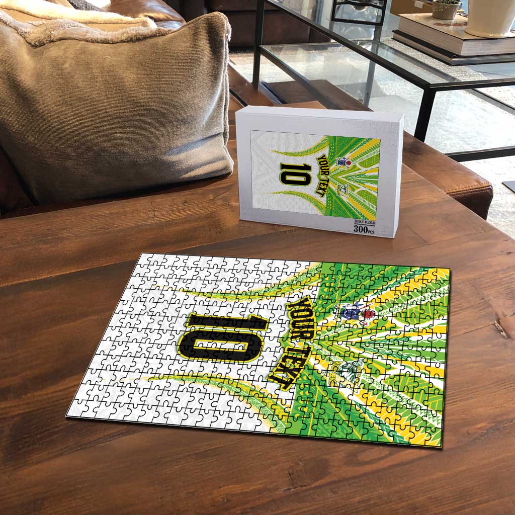 Custom Cook Islands Rugby Puzzle Tatau Art Sport Style White Color