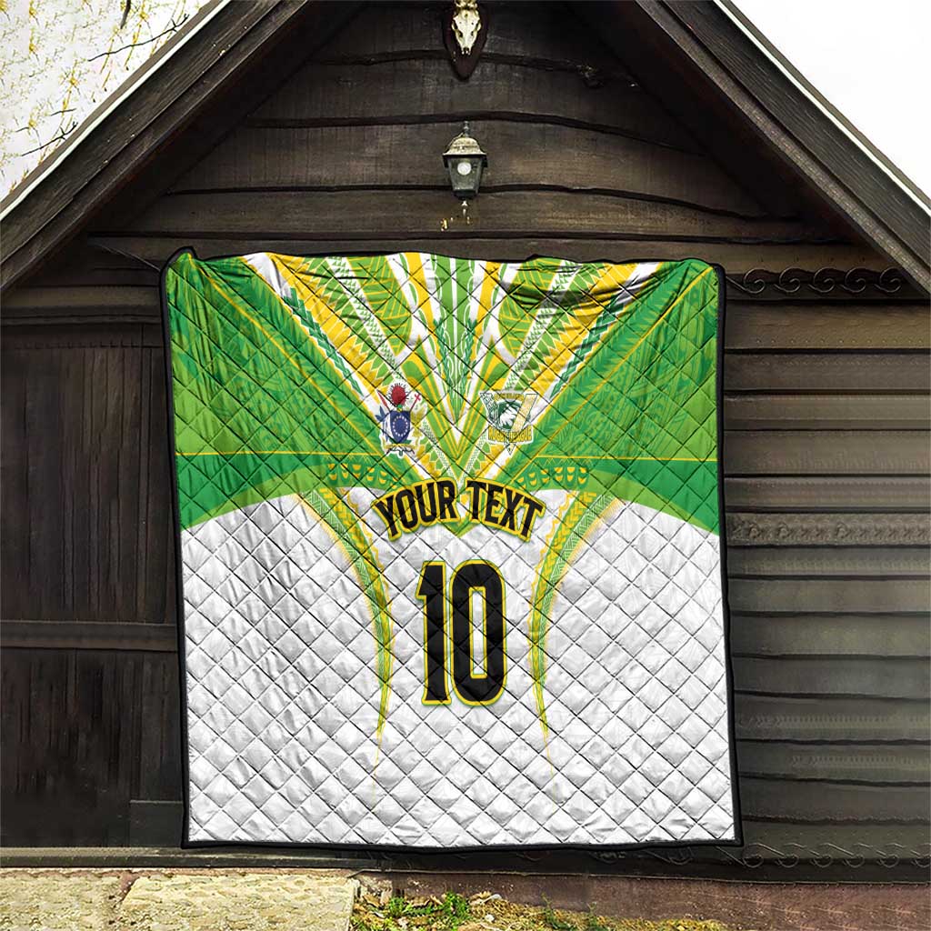 Custom Cook Islands Rugby Quilt Tatau Art Sport Style White Color