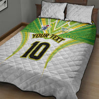 Custom Cook Islands Rugby Quilt Bed Set Tatau Art Sport Style White Color