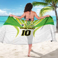 Custom Cook Islands Rugby Sarong Tatau Art Sport Style White Color