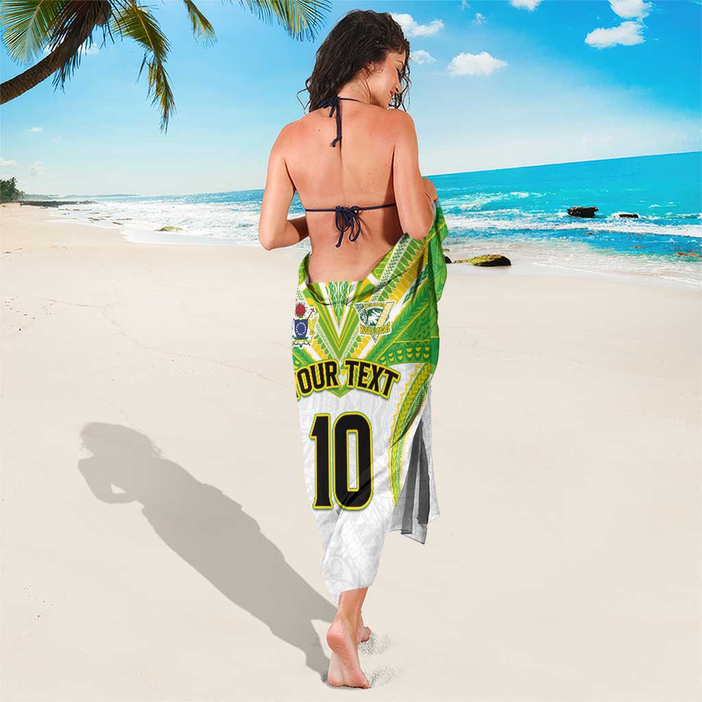 Custom Cook Islands Rugby Sarong Tatau Art Sport Style White Color