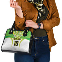 Custom Cook Islands Rugby Shoulder Handbag Tatau Art Sport Style White Color