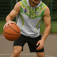 Custom Cook Islands Rugby Sleeveless Hoodie Tatau Art Sport Style White Color