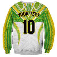 Custom Cook Islands Rugby Sweatshirt Tatau Art Sport Style White Color