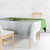 Custom Cook Islands Rugby Tablecloth Tatau Art Sport Style White Color