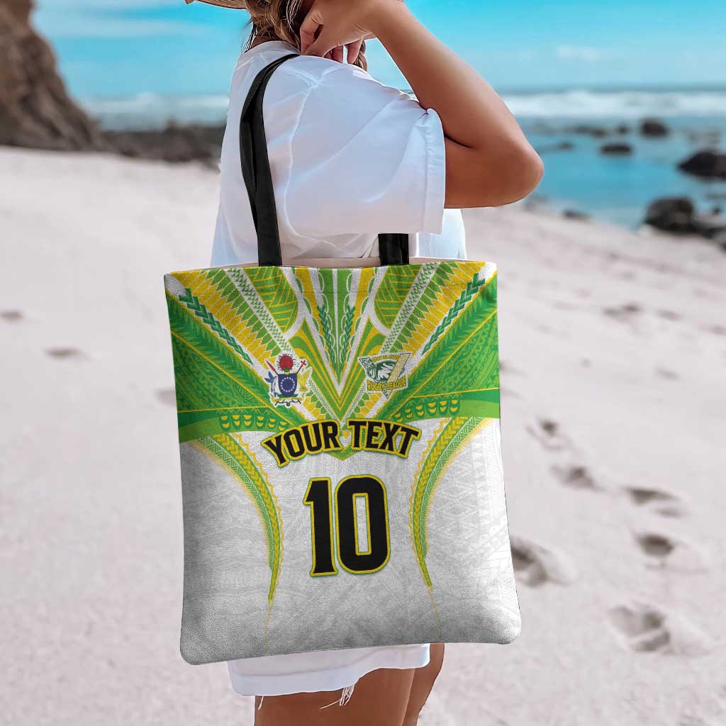 Custom Cook Islands Rugby Tote Bag Tatau Art Sport Style White Color LT03 - Polynesian Pride