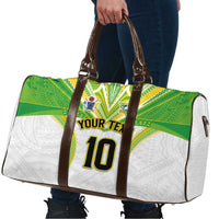 Custom Cook Islands Rugby Travel Bag Tatau Art Sport Style White Color