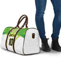 Custom Cook Islands Rugby Travel Bag Tatau Art Sport Style White Color