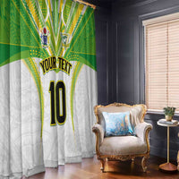 Custom Cook Islands Rugby Window Curtain Tatau Art Sport Style White Color